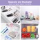 Doreen 16 Pcs Desk Drawer Organizers Trays Set Clear Plastic Storage Bins Bathroom Drawer Tray Dividers Vanity Trays Organizer for Bedroom Dresser Makeup Kitchen Utensil Office (GC2138A)