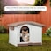 Dog house with Liftable roof, Detachable base, and Adjustable window, Durable waterproof plastic puppy shelter for indoor and outdoor, Easy to assemble 88 cm (Chocolate)