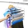 ZOBER 5 Layer Pants Hanger   Stainless Steel Slack Hangers with Foam coated Swing Arms   Hang scarfs, pants, trousers, jeans etc. (4)…