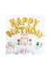 13-Piece 12inch Gold Happy Birthday Letter Foil Balloon Set
