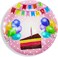Party Time 6-Pieces Happy Birthday Paper Plates, Balloons &amp; Cake Design 9inch Disposable Paper Plates For Party Dinnerware, Tableware Set for Wedding, Baby Shower and Birthday Party Supplies