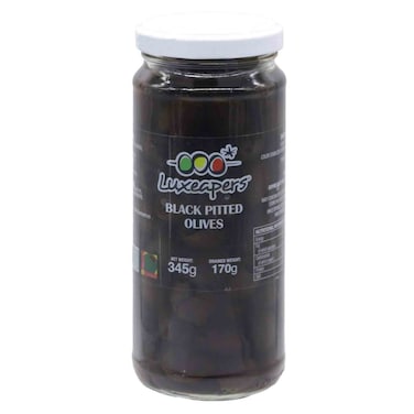 Luxeapers Black Pitted Olives 345g