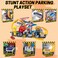 Fitto Construction Race Gas station Tracks 2 in 1 playset for Kids Boys Toys, 20 PCS Construction Car, Create rescue center Gifts with fire ring for 3 4 5 6 Year Old Boys Girls Best Toys Red