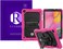 Remson Samsung Galaxy Tab A 10.1" T510 Heavy Duty Shockproof Full Body Rugged Protection Cover With 360 Rotating Kickstand/Shoulder Strap (Rose)
