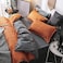 GOLDEN HOME  6-Piece Queen Size Duvet Cover Set, 1 Duvet Cover + 1 Fitted Sheet + 4 Pillow Cases, Microfibre, Muesli