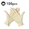 Generic-(M)100 Pcs/Disposable Gloves Thick Powder-Free Rubber Latex Stretchy Gloves Sterile Food Safe Grade for Home Food Laboratory Use