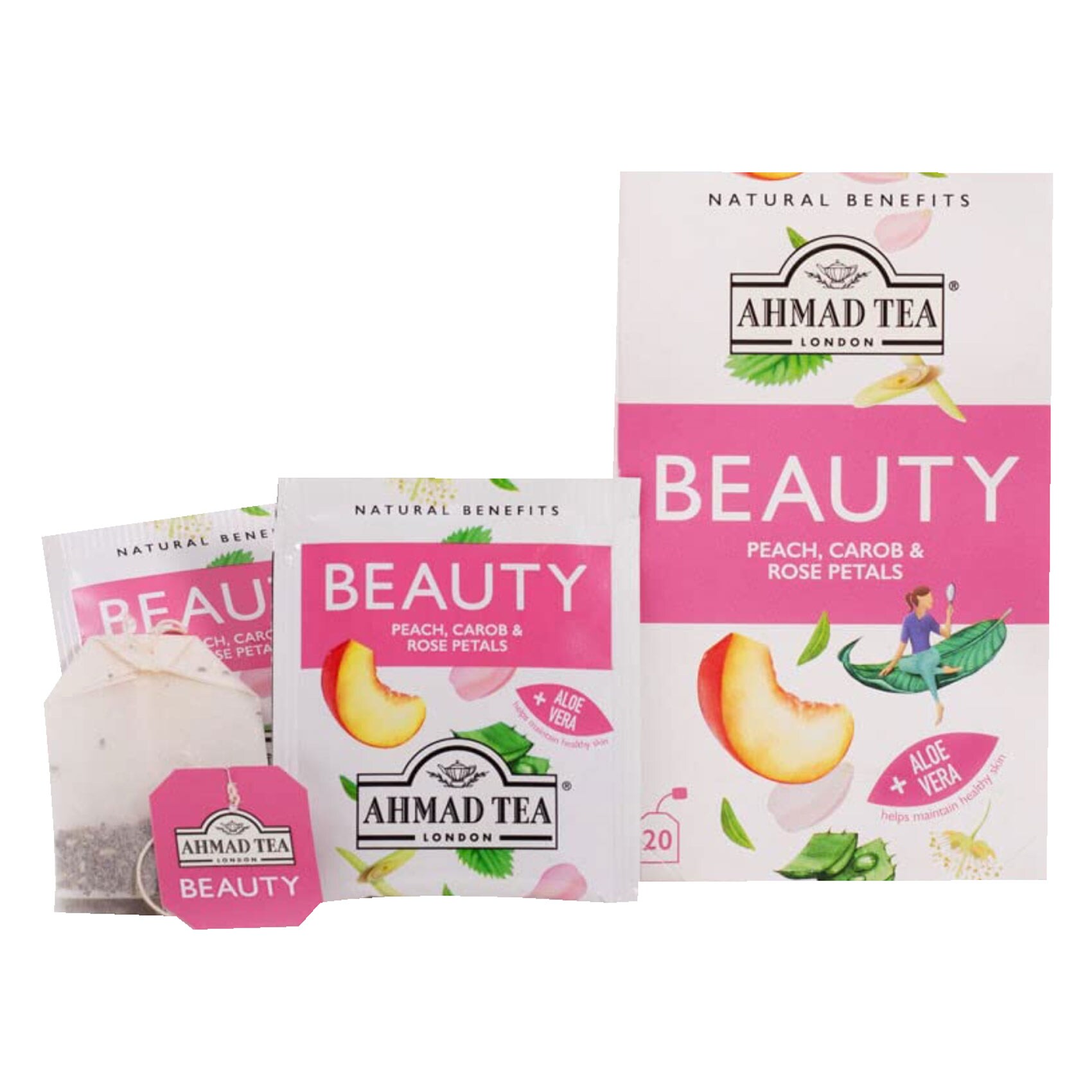 Ahmad Tea Natural Benefits Beauty Peach Carob And Rose Petals 20 Bags product thumbnail 5