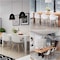 LANNY Set of 4 Eames Dining Chair 1618 Plastic Wood Retro Modern Furniture for Living Room, Desk, Patio, Terrace, Office, Kitchen, Lounging, Cafeterias &amp; More (White)