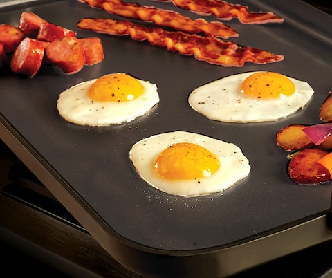 Go2Camps Korean BBQ Tray-Humburger Tray for Double Burner Camping Stove Top Barbeque Grill Pan Tray-Hotplate Pan Tray Black