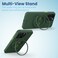 Remson Mag-X Phone Grip Finger Strap Magnetic Phone Kickstand with Silicone Strap Compatible for iPhone 14, 13 Pro/Max/Plus (Green/Neon Green)