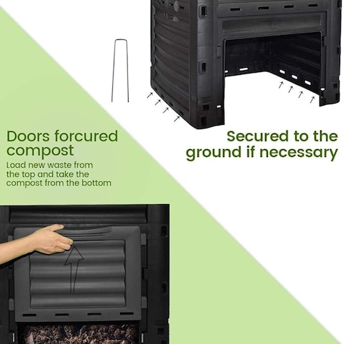 Egardenkart Compost Bin 300 Litre Garden Composter Bin Composting Waste Box Recycling Eco Storage.
