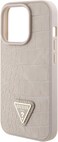 CG Mobile Guess Croco Case With Triangle Logo For iPhone 15 Pro Max - Taupe
