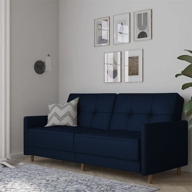 In House Leen 2 In 1 Sofabed Linen Upholstered - Dark Blue