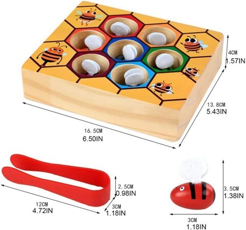 Wooden children&#39;s puzzle toy 3D puzzle bee nest box,Infant Early Childhood Teaching Beehive Game Children&#39;s Toys