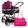 Teknum 3 in 1 Pram stroller with Sunveno Fashion Diaper Tote Bag - Wine