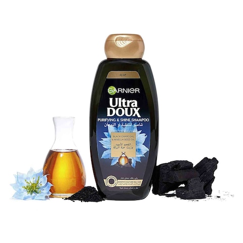 Garnier Ultra Doux Charcoal And Nigella Seed Oil Purifying And Shine Shampoo Black 200ml