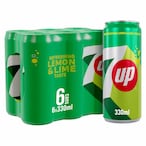 Buy 7Up Carbonated Soft Drink Cans 330ml Pack of 6 in UAE