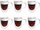 1CHASE Double Wall Insulated Glass Cup With Handle 250ml For Espresso Coffee Milk Tea - Set Of 6