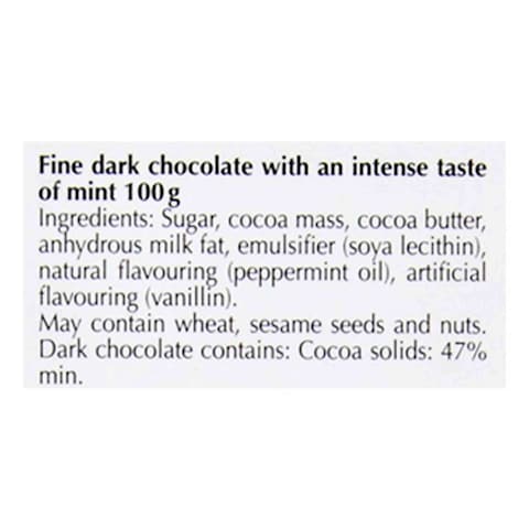 Lindt Excellence Mint Intense Dark Chocolate 100g