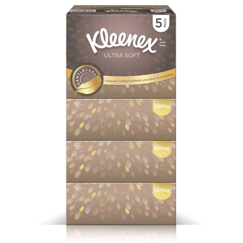 Buy Kleenex Ultra Soft Premium Facial Tissues Pack of 5 Boxes 96 Sheets X 3 Ply in UAE