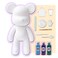DIY PAINT YOUR OWN BEARBRICK BEAR FIGURE KIT (7 inch - 18 cm) Pour Over Acrylic Fluid Paint and create a unique display piece. COLORS: Light-Blue, Dark-Purple, Blue-Green