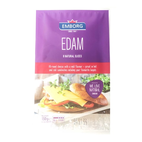 Emborg Edam Natural Cheese 8 Slices 150g