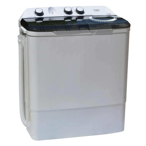 Mika MWSTT2208 Semi Automatic Twin Tub Top Load Washing Machine 8Kg Silver