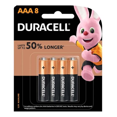 Duracell AAA Alkaline Battery 1.5V Black 8 count