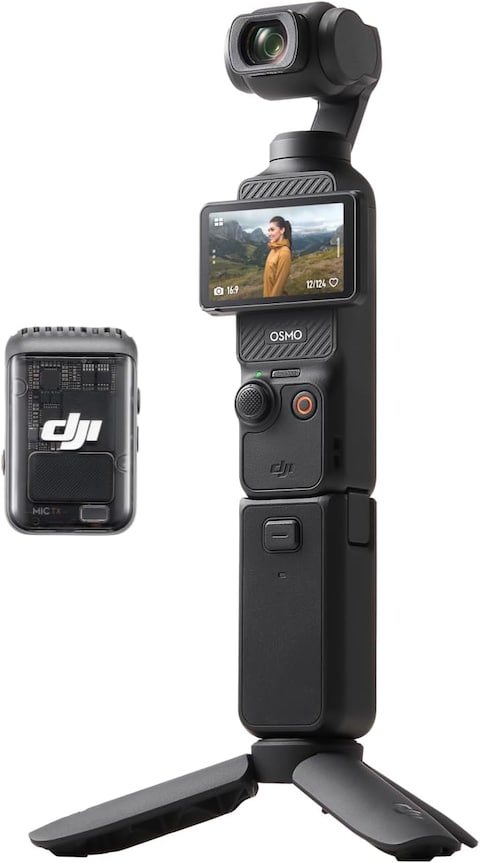 DJI Osmo Pocket 3 Creator Combo, Vlogging Camera with 1&#39;&#39; CMOS &amp; 4K/120fps Video, 3-Axis Stabilization, Face/Object Tracking, Fast Focusing, Mic Included for Clear Sound, Small Camera for Photography
