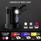 Handheld Flashlight with Solar Charging 1700 Lumens Super Bright LED Spot Lights with 4 Color Options Included and 6 Modes Large Searchlight with COB Light and IPX5 Waterproof for Camping and Hunting