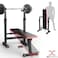 Max Strength Workout Home Gym Fitness Bench Utility Workout Bench, Adjustable Weight Bench Upgraded Wider Seat Multi-Function Foldable Bench Press Training