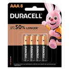 Buy Duracell AAA Alkaline Battery 1.5V Black 8 Battery in UAE