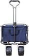 80Kg Foldable Heavy Duty Outdoor Trolley Utility Transport Cart - Blue