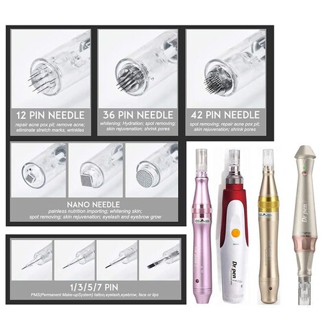5pcs 12pin Needles Cartridges Replacement for M5 M7 N2 E30 Derma pen