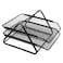 Lavish Desk Deposit Tray 2 Layer, A4 Letter Paper Document Wire Mesh Storage Organizer, Black