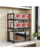 Cozy Nest 3 Tier Plastic Microwave Oven Rack with 4-Hook and Handle Heavy Duty Toaster Spics Counter-top Holder for kitchen Organizer and Storage Shelf Stand