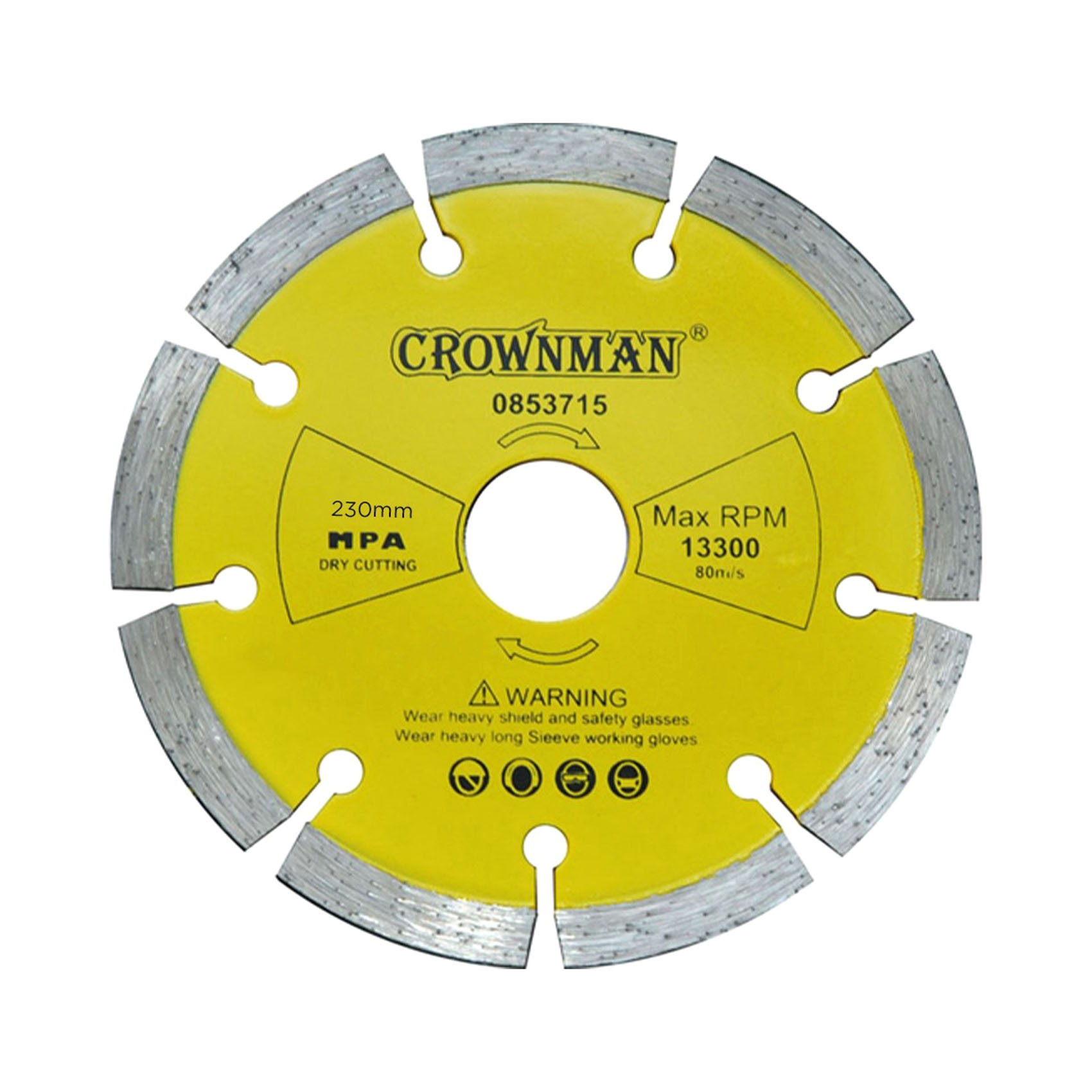 Crownman Sintered Diamond Segmented Saw Blade 230mm