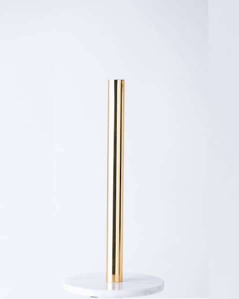 1CHASE&reg; Gold Paper Tissue Towel Holder with Marble Base for Standard and Jumbo Size Tissue Roll for kitchen Bedroom,Bathroom and Hallways
