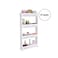 Amerteer - 4-Tier Slim Slide Storage Tower Rack Shelf With Wheel White 102X55X15Centimeter, 4-Tier Corner Shelf For Kitchen, Bedroom, Bathroom, Pantry, Office