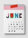 Lowha Spiral Notebook With 60 Sheets And Hard Paper Covers With June Calendar Design, For Jotting Notes And Reminders, For Work, University, School
