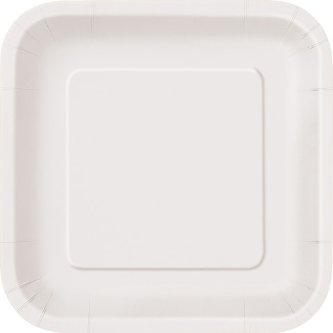 Bright White Square Plates 7&quot;