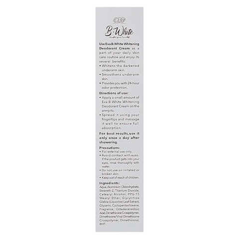 Eva B-White Whitening Deodorant Cream For Normal Skin - 45 gram