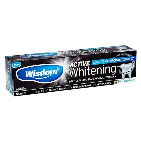 Wisdom Charcoal Active Whitening Toothpaste 100ml