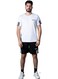 Mei Stylish Men T-Shirt And Shorts Set Suitable For Indoor And Outdoor, XL Size, White &amp; Black