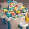 Dreamons link Kids Multi-Functional Educational Block Table and 1 Chair Set &ndash; Kids Multi Activity Building Block Table with Storage; kids study table and chair