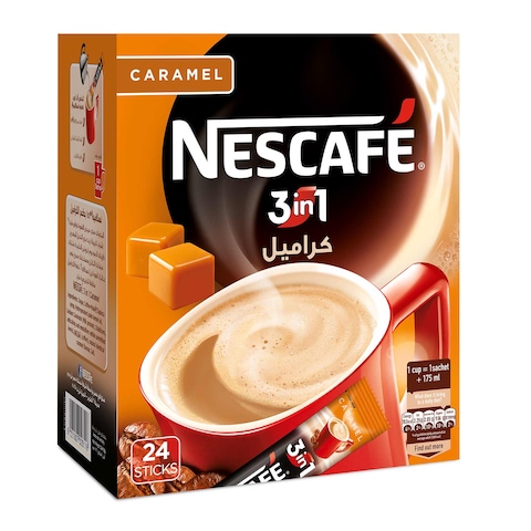 Nescafe 3 In 1 Caramel Instant Coffee - 18 gram - 24 Sachet