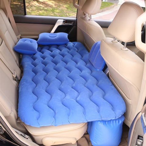 Generic Car Inflatable Bed Air Mattress Universal Car Seat Bed Outdoor Camping Sleeping Pad Cushion Mat with 2 Air Pillows