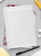 لوحة  دفتر سلك ٦٠ ورقة بغلاف من الورق المقوى بتصميم الوان متداخلة، لتسجيل الملاحظات وتدوين التذكيرات للعمل أو الجامعة أو المدرسة