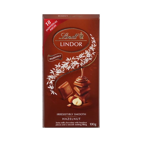 Buy Lindt Lindor Hazelnut Chocolate Bar 100g Online | Carrefour Qatar