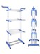 Generic Three Layer Clothes Rack Hanger With Wheels White/Blue Medium Blue One Sizecm